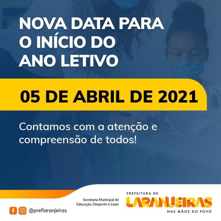 Ano letivo em Laranjeiras será iniciado no dia 05 de abril, informa Secretária