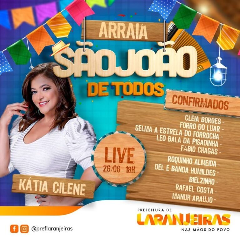 Laranjeiras realiza hoje a Live “Arraiá São João de Todos”