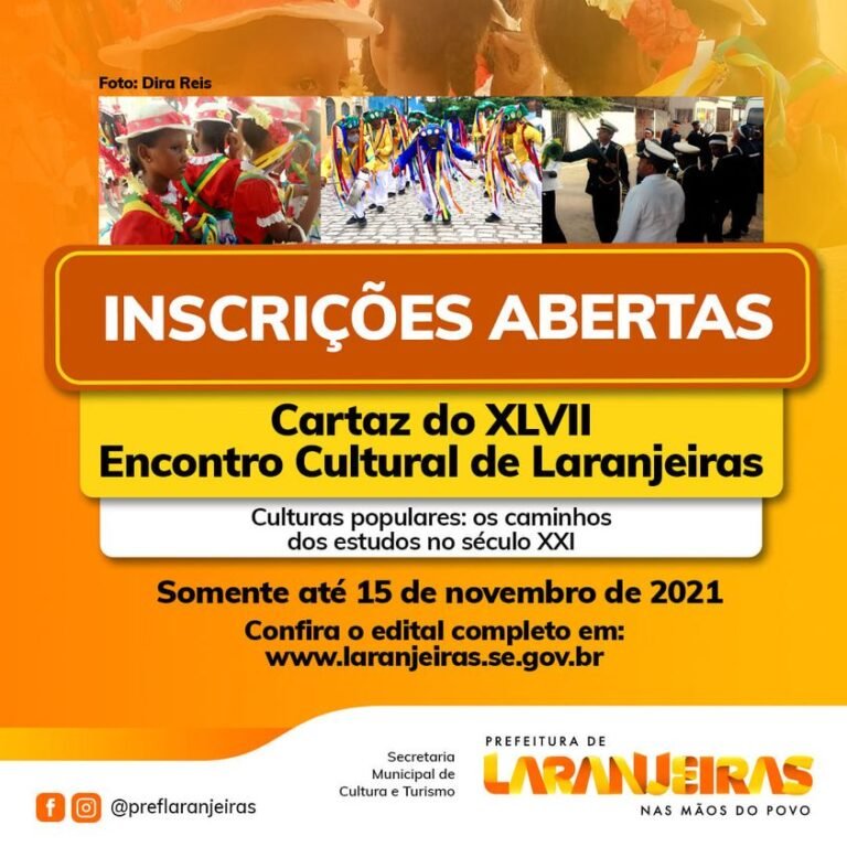 Inscrições para o concurso do cartaz do XLVII Encontro Cultural de Laranjeiras continuam abertas