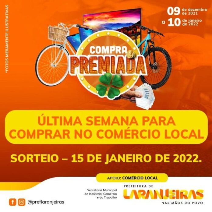 Campanha ‘Compra Premiada’ em Laranjeiras está na última semana