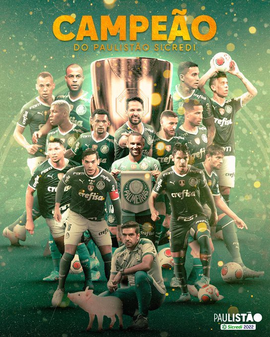 Gols Clássicos on X: O PALMEIRAS é o campeão paulista de 2022. #Palmeiras  #Paulistao22  / X