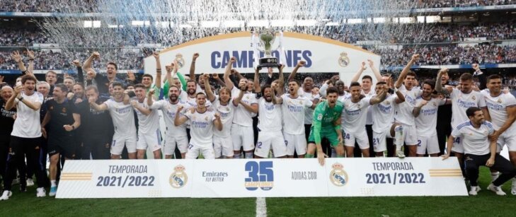 Real Madrid conquista 35º título de La Liga, com goleada no Espanyol