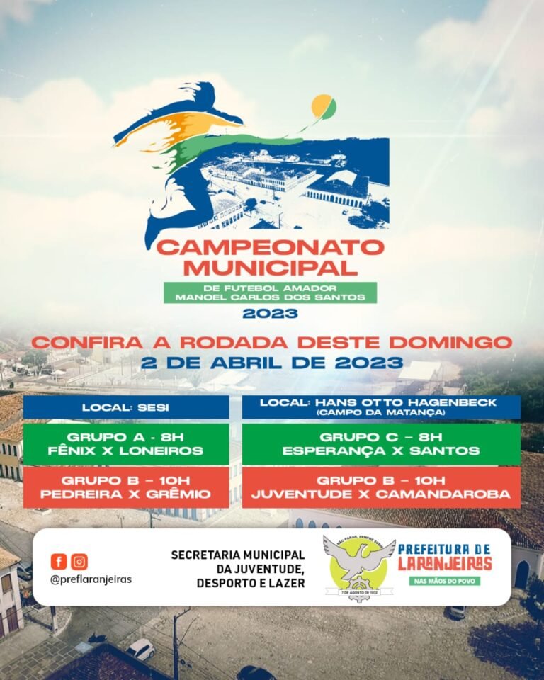 3ª Rodada do Campeonato Municipal de Futebol acontece neste domingo, 02