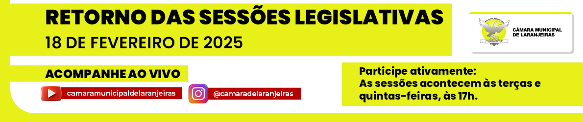 banner de fevereiro da câmara de Laranjeiras