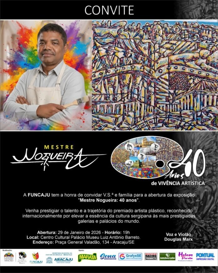 Artista plástico Nogueira convida população de Laranjeiras e Sergipe para exposição comemorativa em Aracaju