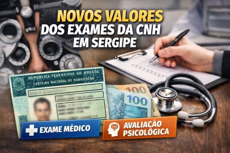 Detran-SE muda preços de exames da CNH; veja quanto vai custar