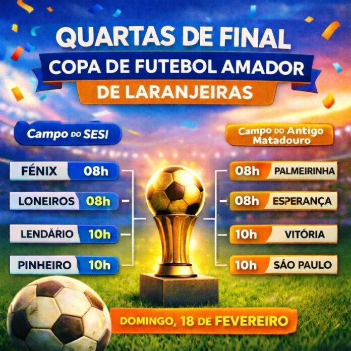 Laranjeiras define neste domingo (18) os classificados às semifinais da Copa de Futebol Amador