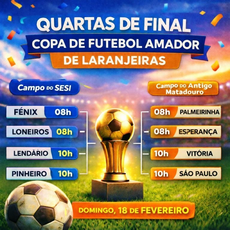 Laranjeiras define neste domingo (18) os classificados às semifinais da Copa de Futebol Amador