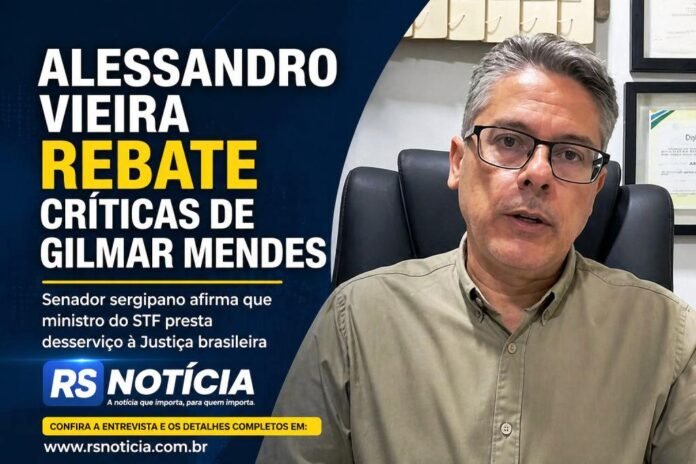 Alessandro Vieira rebate Gilmar Mendes após críticas à CPI do Crime Organizado: “Desserviço à Justiça”