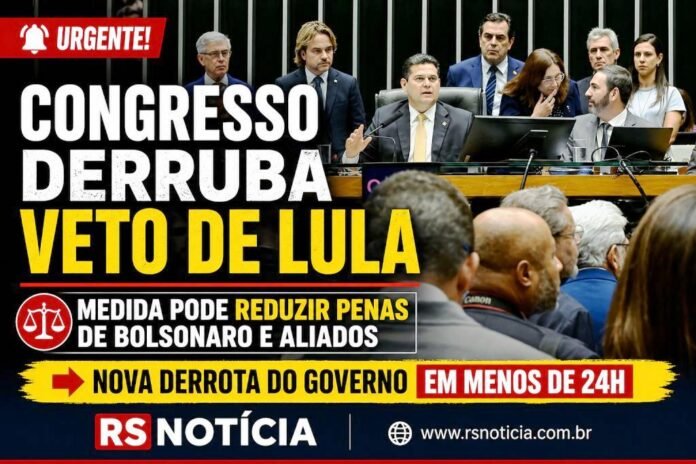 Congresso derruba veto de Lula e decisão pode reduzir penas de Bolsonaro e aliados