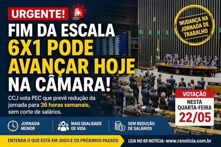 CCJ da Câmara Federal decide hoje PEC que pode acabar com a escala 6x1 no Brasil