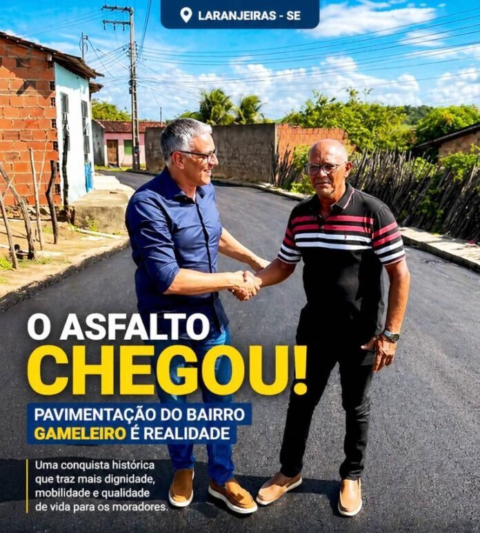 Pavimentação asfáltica transforma Bairro Gameleiro após décadas de espera em Laranjeiras