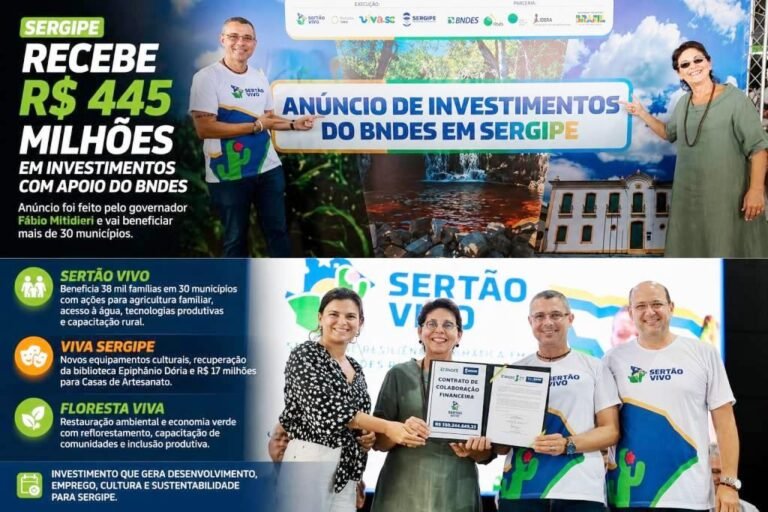 Fábio Mitidieri anuncia R$ 445 milhões em investimentos para Sergipe com apoio do BNDES