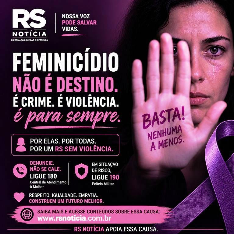 banner RS campanha contra o Feminicídio
