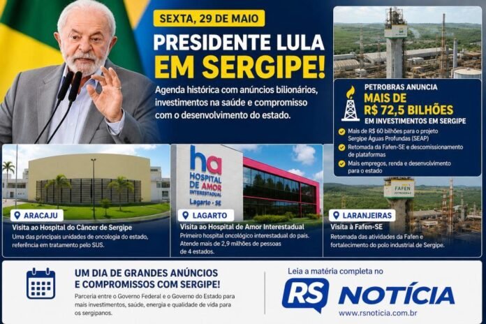 Lula visita Sergipe nesta sexta (29) e cumpre agenda em Aracaju, Lagarto e Laranjeiras