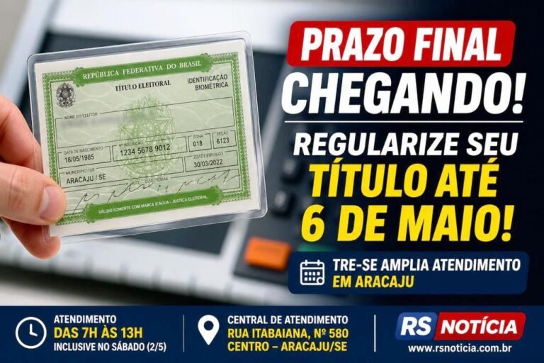 Aracaju: TRE-SE amplia atendimento e convoca eleitores: prazo para regularizar título termina dia 6
