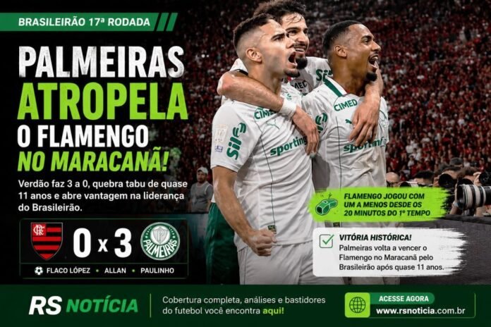 Palmeiras atropela Flamengo no Maracanã e abre vantagem no Brasileirão