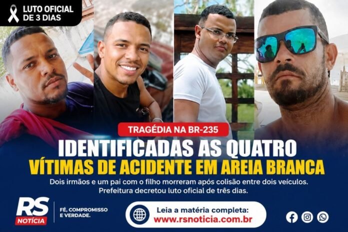 Tragédia na BR-235: identificadas as quatro vítimas fatais de grave acidente em Areia Branca