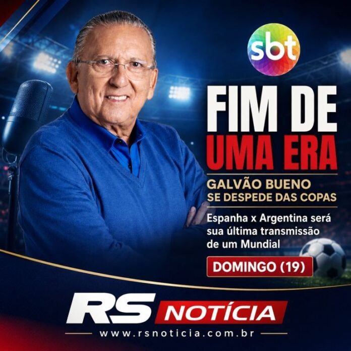 Galvão Bueno se despede das Copas em Espanha x Argentina e ganha homenagem do SBT