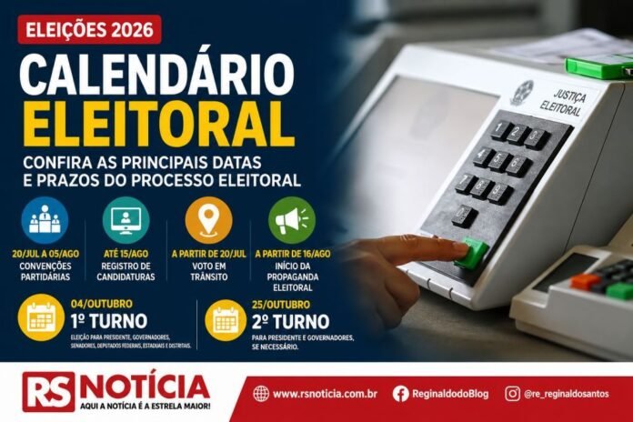 Eleições 2026: confira o calendário eleitoral completo com as principais datas para eleitores, candidatos e partidos
