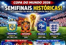 Semifinais da Copa 2026 reúnem apenas campeões mundiais após 36 anos; Argentina x Inglaterra revive rivalidade histórica Semifinais da Copa 2026 reúnem apenas campeões mundiais após 36 anos; Argentina x Inglaterra revive rivalidade histórica