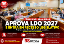Câmara de Laranjeiras aprova LDO 2027 por maioria e inicia recesso legislativo Câmara de Laranjeiras aprova LDO 2027 por maioria e inicia recesso legislativo