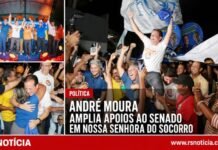 André Moura recebe apoio de Samuel Carvalho e Fábio Henrique ao Senado durante evento lotado em Socorro André Moura recebe apoio de Samuel Carvalho e Fábio Henrique ao Senado em evento lotado em Socorro