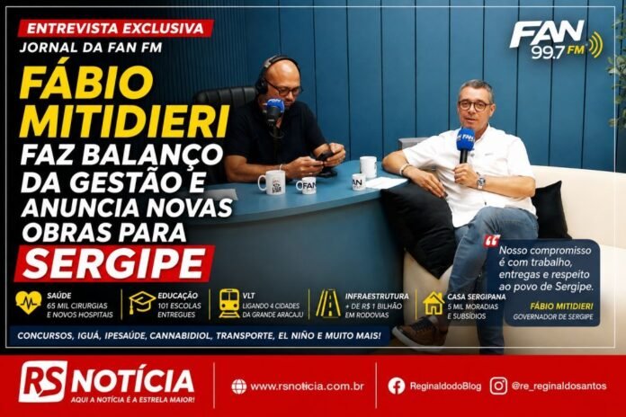 Fábio Mitidieri apresenta balanço da gestão, anuncia novas obras e detalha projetos para saúde, VLT e infraestrutura em Sergipe