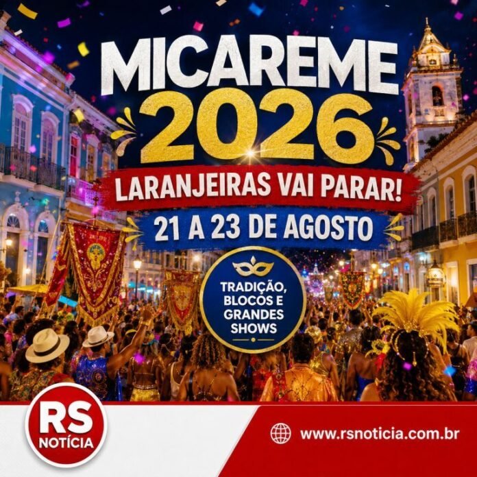 Micareme 2026 promete parar Laranjeiras com Léo Santana, Toque Dez, Heitor Santos e desfiles tradicionais