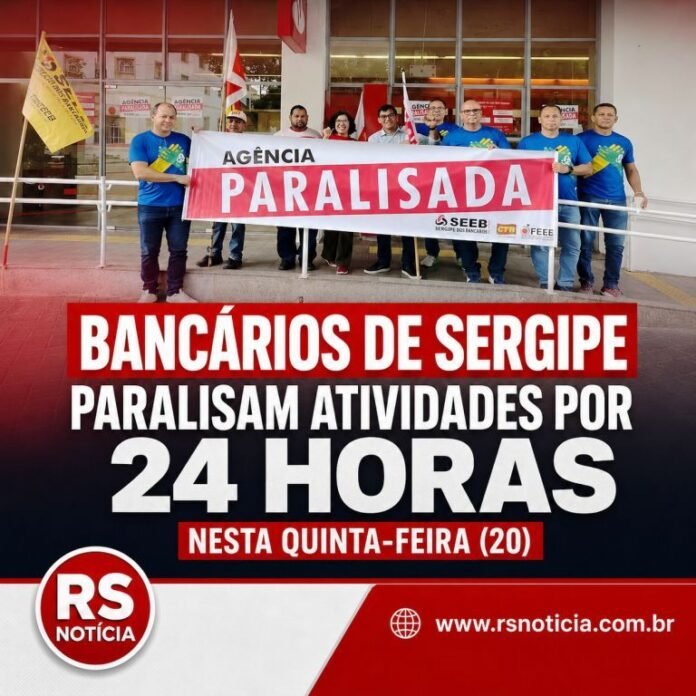 Bancários de Sergipe fazem paralisação de 24 horas nesta quinta; agências ficam fechadas