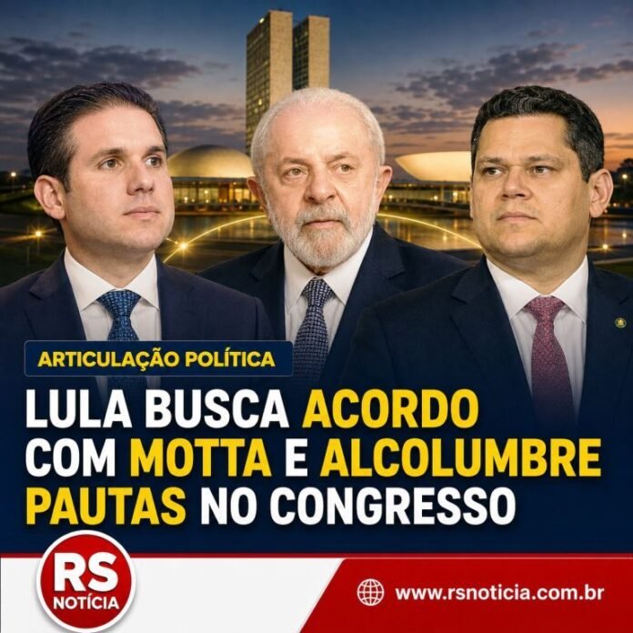 Lula busca aproximação com Hugo Motta e Alcolumbre para destravar pautas no Congresso