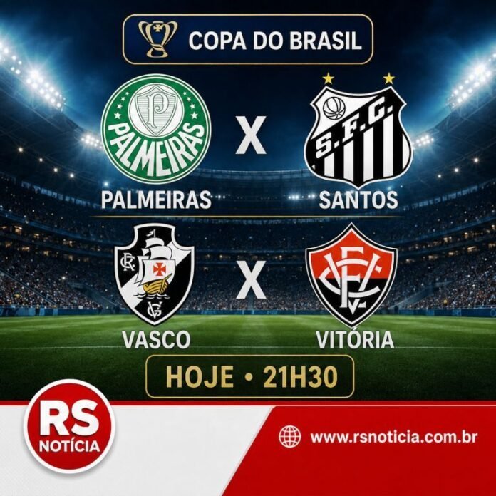 Copa do Brasil tem Palmeiras x Santos e Vasco x Vitória nesta quarta; veja onde assistir