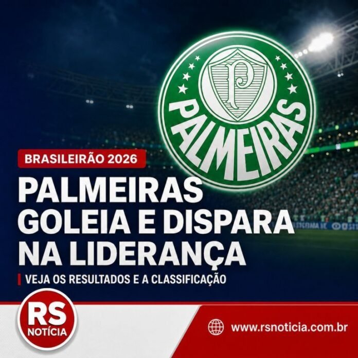 Palmeiras goleia, abre vantagem na liderança e rodada do Brasileirão tem tropeços de Flamengo e Corinthians
