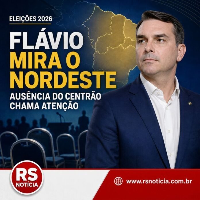Flávio Bolsonaro inicia ofensiva no Nordeste, mas ausência de aliados do Centrão chama atenção