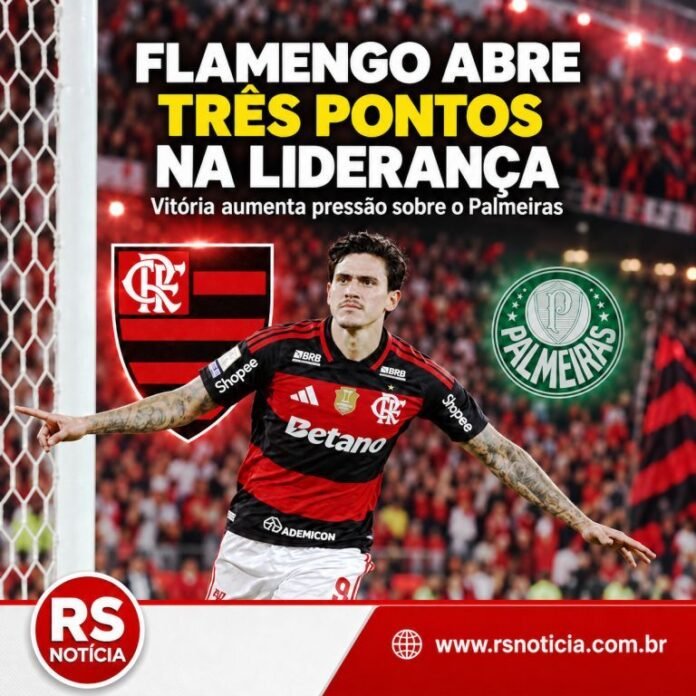 Flamengo vence, abre três pontos na liderança e aumenta pressão sobre o Palmeiras no Brasileirão