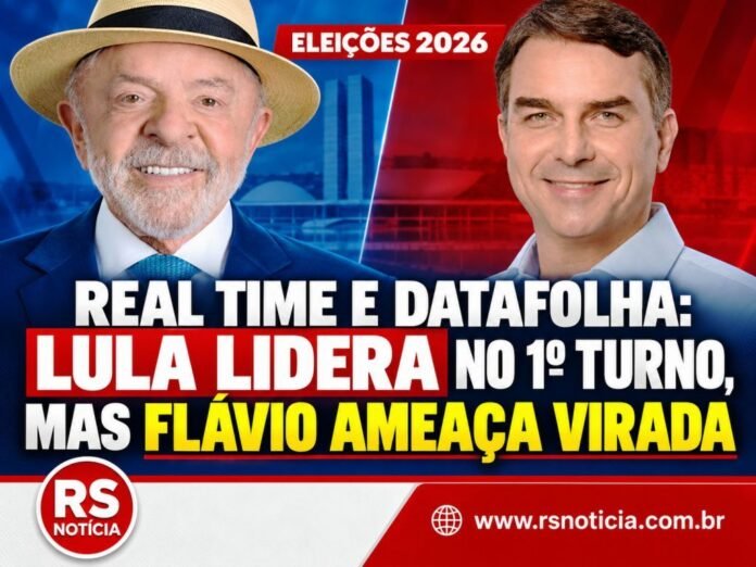 Real Time e Datafolha mostram Lula à frente no 1º turno, mas Flávio ameaça virar no segundo