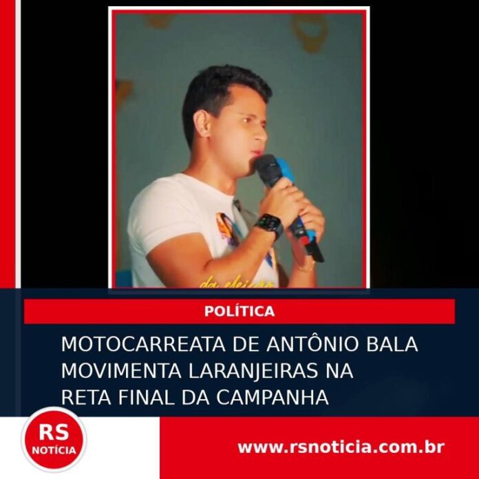 Motocarreata de Antônio Bala movimenta Laranjeiras e reúne apoiadores na reta final da campanha