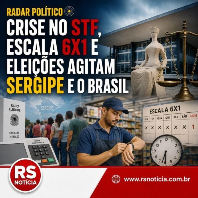 Radar político: crise no STF, escala 6x1 e disputa eleitoral agitam Sergipe e o Brasil