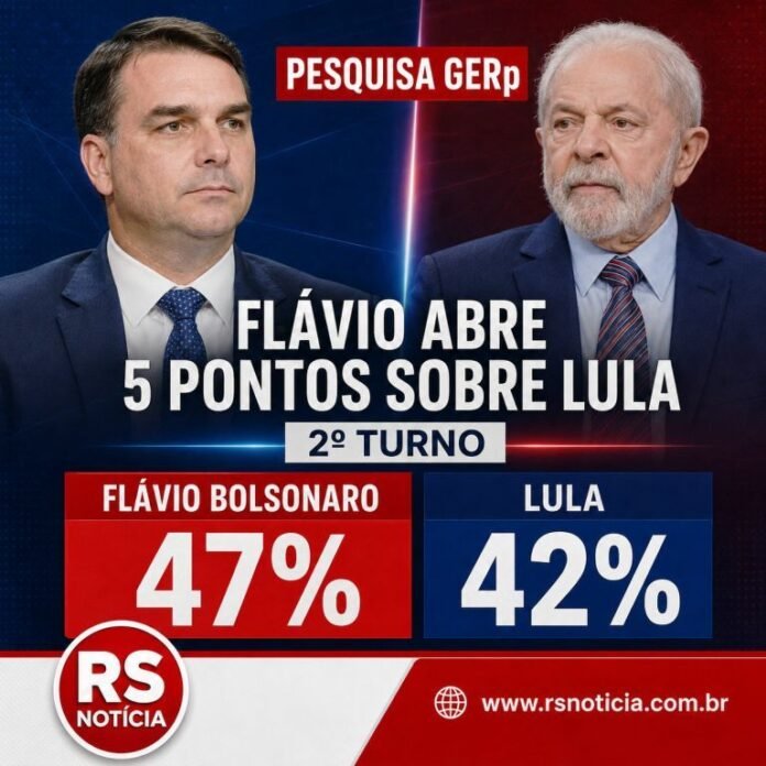 Pesquisa Gerp coloca Flávio Bolsonaro cinco pontos à frente de Lula no segundo turno