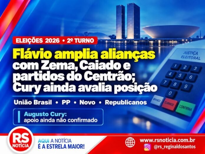 Flávio amplia alianças com Zema, Caiado e partidos do Centrão; Cury ainda avalia posição