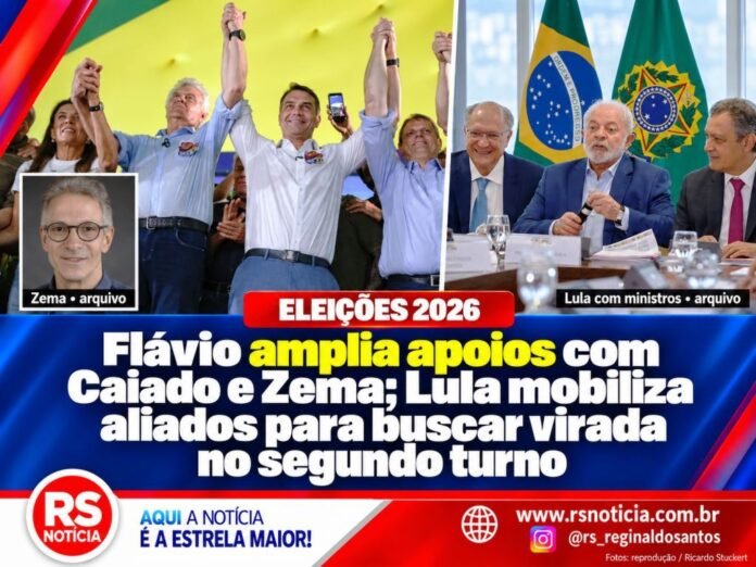 Flávio amplia apoios com Caiado e Zema; Lula mobiliza aliados para buscar virada no segundo turno