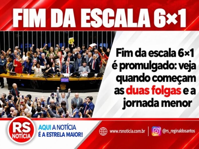 Fim da escala 6×1 é promulgado: veja quando começam as duas folgas e a jornada menor