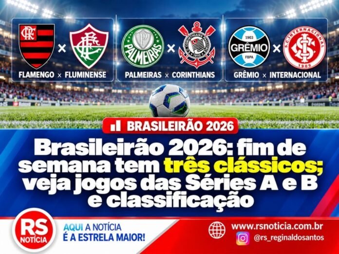 Brasileirão 2026: fim de semana tem três clássicos; veja jogos das Séries A e B e classificação