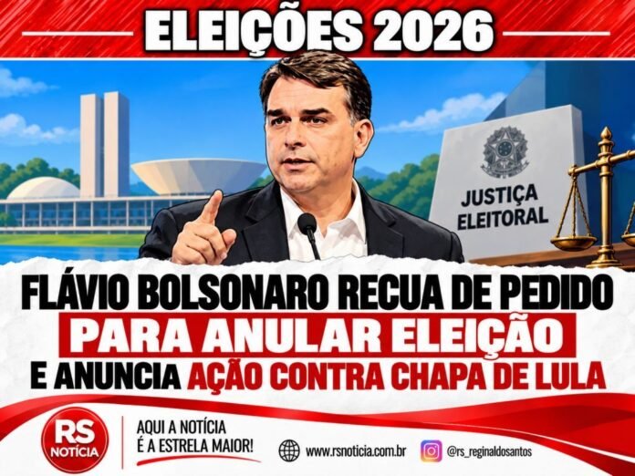 Flávio Bolsonaro recua de pedido para anular eleição e anuncia ação contra chapa de Lula